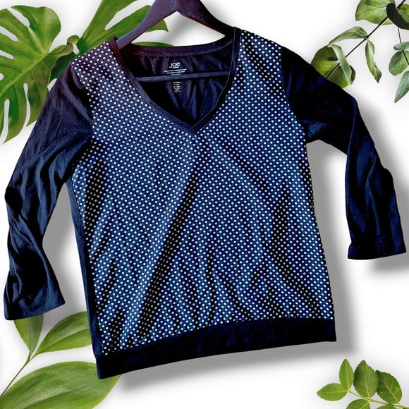 Joe Fresh Polka Dot Top, sz Small 🛒Add-for-$5 - Picture 1 of 8